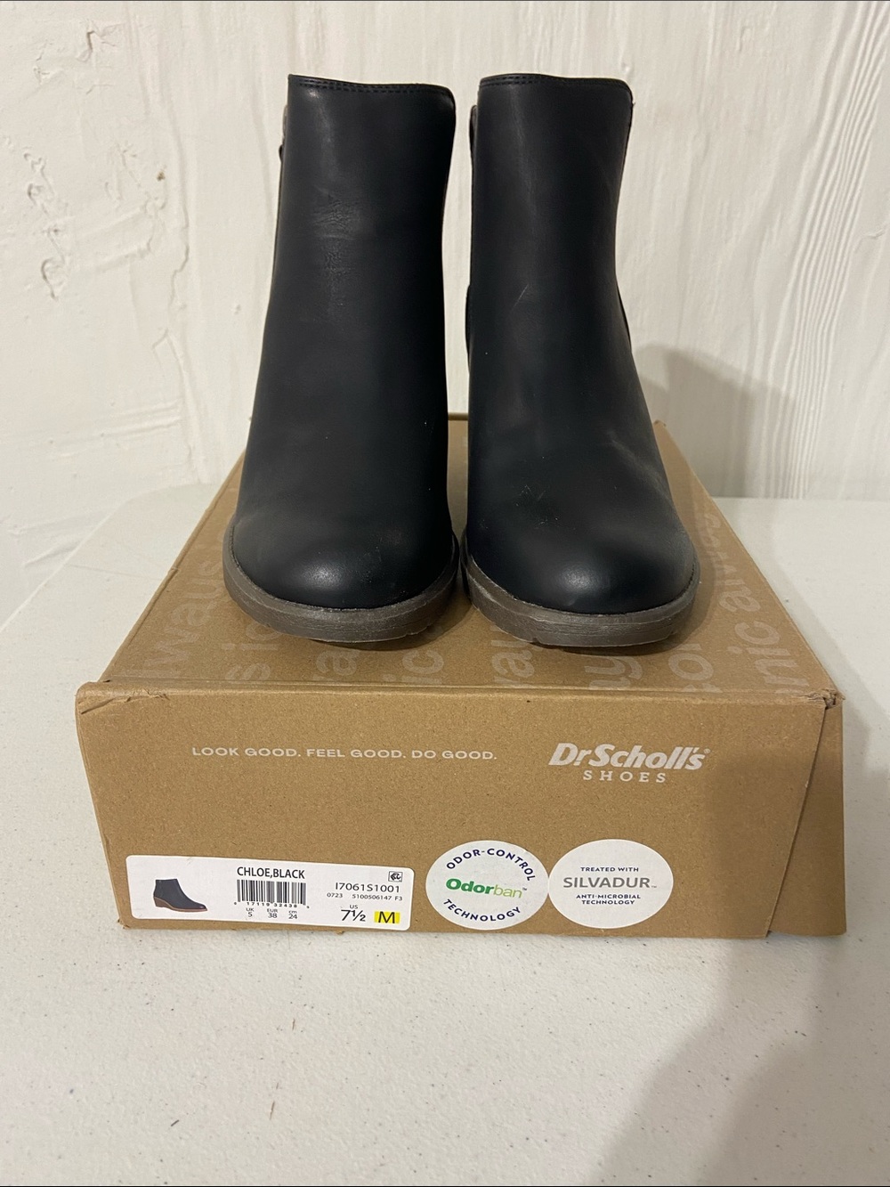 Dr. Scholl's Black Leather Ankle Booties